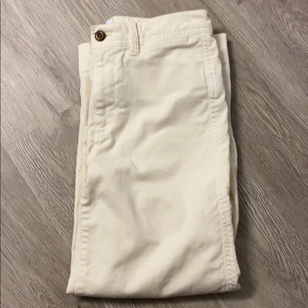 White high rise wide-leg crop pants